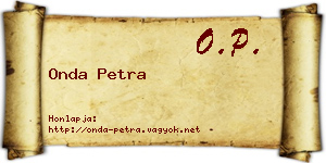 Onda Petra névjegykártya